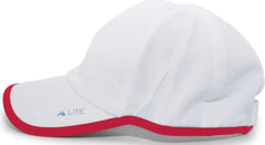 Pacific Headwear 410L Active Cap Hook-and-Loop Cap - White Red - White Red / 7’’ - 7 7/8’’