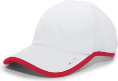 Pacific Headwear 410L Active Cap Hook-and-Loop Cap - White Red - White Red / 7’’ - 7 7/8’’