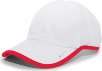 Pacific Headwear 410L Active Cap Hook-and-Loop Cap - White Red - White Red / 7’’ - 7 7/8’’