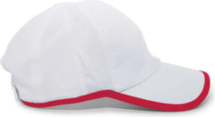 Pacific Headwear 410L Active Cap Hook-and-Loop Cap - White Red - White Red / 7’’ - 7 7/8’’