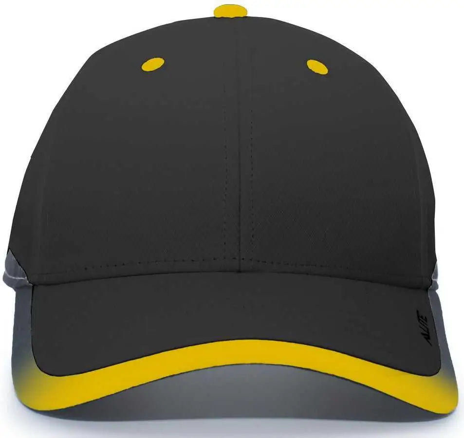 Pacific Headwear 416L Running Cap Hook-and-Loop Cap - Black Gold - Black Gold / 7’’ - 7 7/8’’