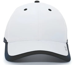 Pacific Headwear 416L Running Cap Hook-and-Loop Cap - White Black - White Black / 7’’ - 7 7/8’’