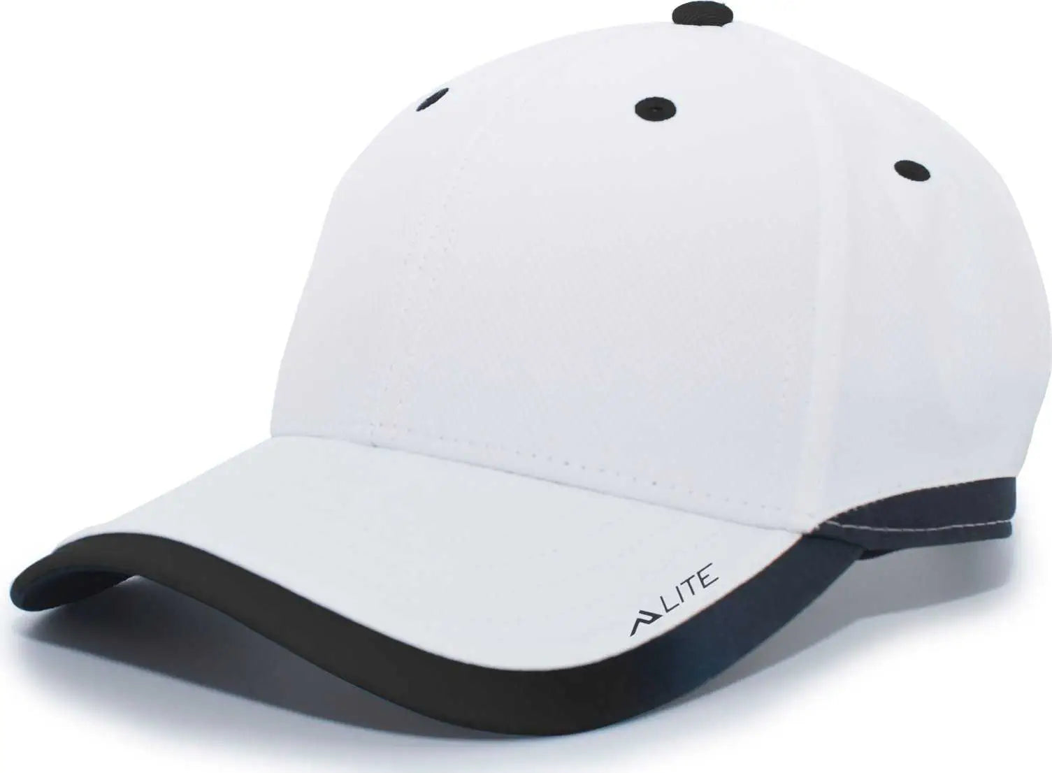 Pacific Headwear 416L Running Cap Hook-and-Loop Cap - White Black - White Black / 7’’ - 7 7/8’’
