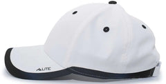 Pacific Headwear 416L Running Cap Hook-and-Loop Cap - White Black - White Black / 7’’ - 7 7/8’’