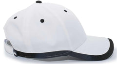 Pacific Headwear 416L Running Cap Hook-and-Loop Cap - White Black - White Black / 7’’ - 7 7/8’’
