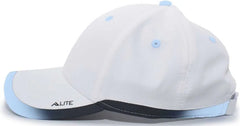 Pacific Headwear 416L Running Cap Hook-and-Loop Cap - White Columbia Blue - White Columbia Blue / 7’’ - 7 7/8’’