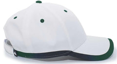 Pacific Headwear 416L Running Cap Hook-and-Loop Cap - White Dark Green - White Forest / 7’’ - 7 7/8’’