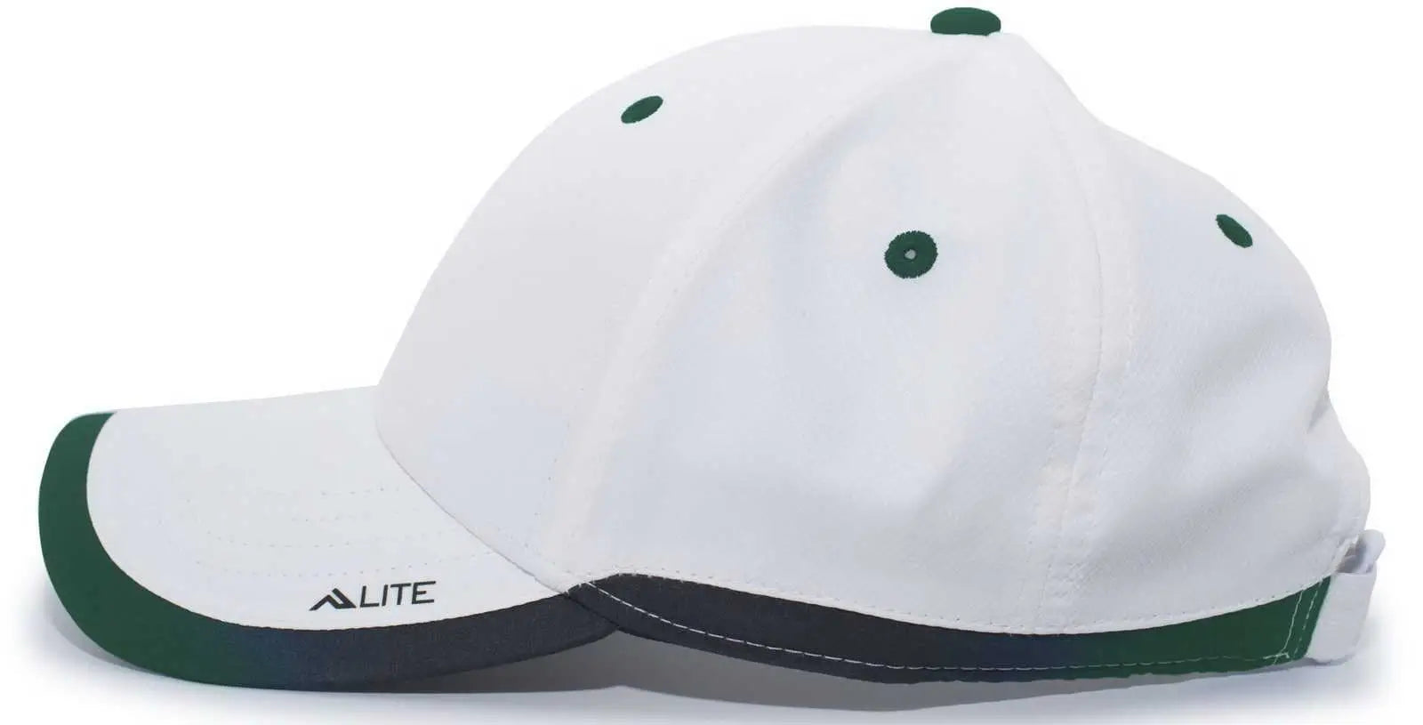 Pacific Headwear 416L Running Cap Hook-and-Loop Cap - White Dark Green - White Forest / 7’’ - 7 7/8’’