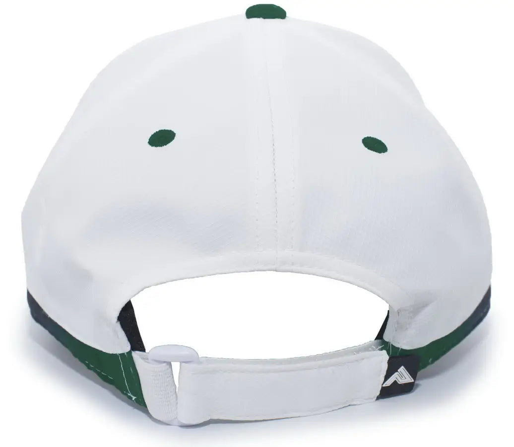Pacific Headwear 416L Running Cap Hook-and-Loop Cap - White Dark Green - White Forest / 7’’ - 7 7/8’’