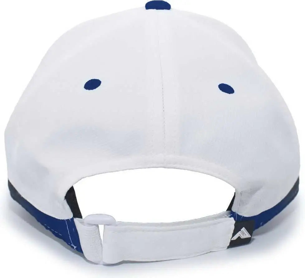Pacific Headwear 416L Running Cap Hook-and-Loop Cap - White Navy - White Navy / 7’’ - 7 7/8’’