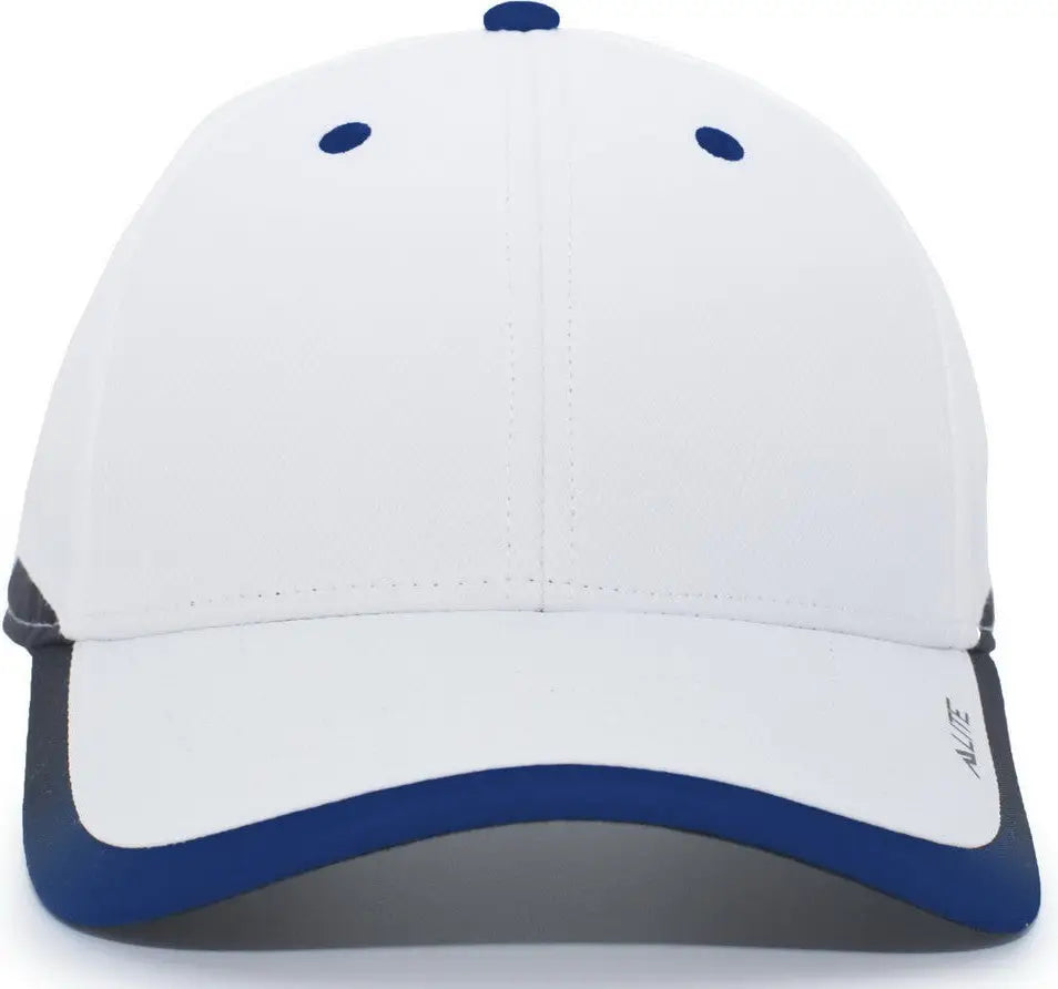 Pacific Headwear 416L Running Cap Hook-and-Loop Cap - White Navy - White Navy / 7’’ - 7 7/8’’