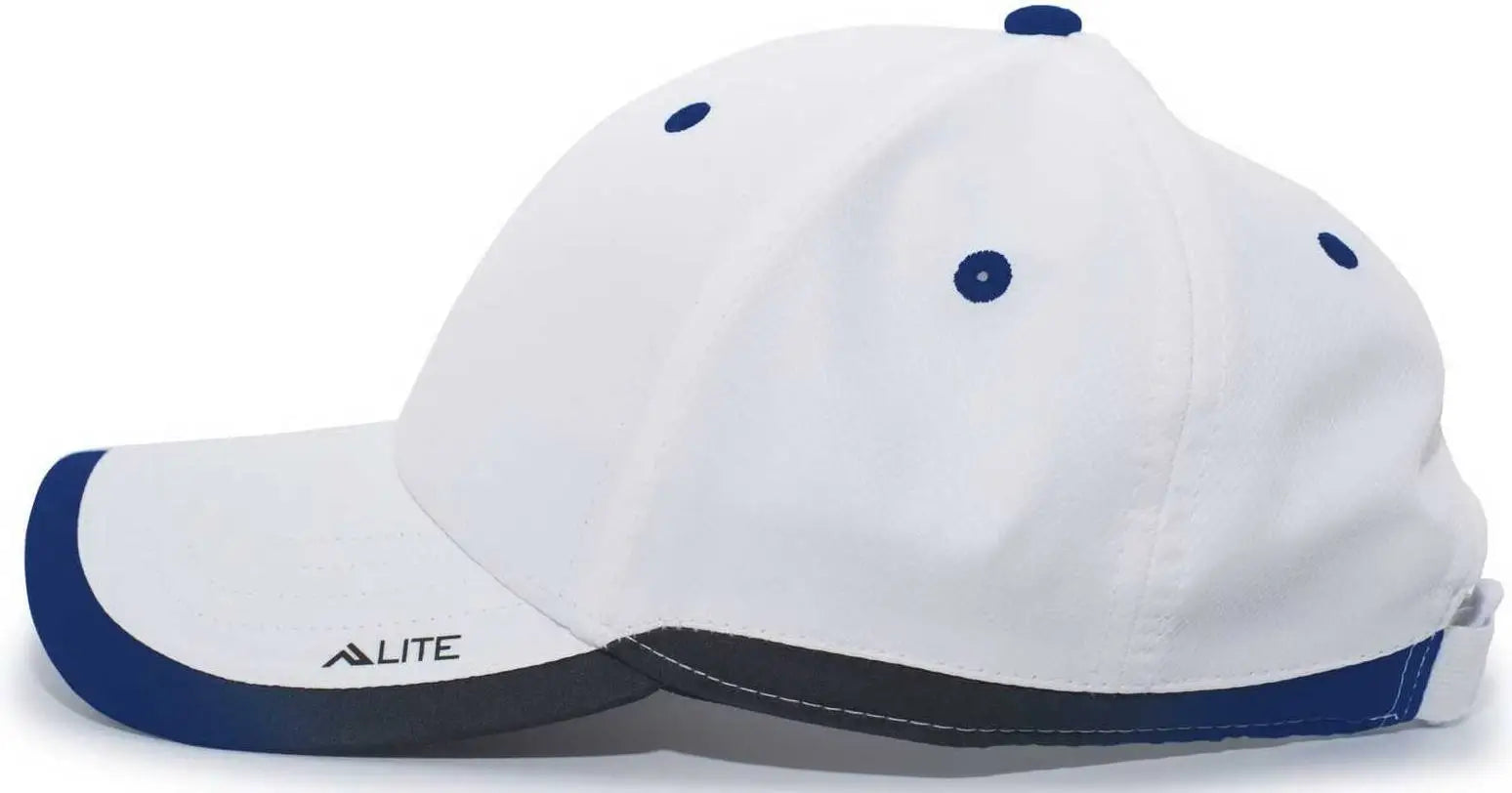Pacific Headwear 416L Running Cap Hook-and-Loop Cap - White Navy - White Navy / 7’’ - 7 7/8’’