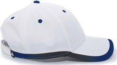 Pacific Headwear 416L Running Cap Hook-and-Loop Cap - White Navy - White Navy / 7’’ - 7 7/8’’