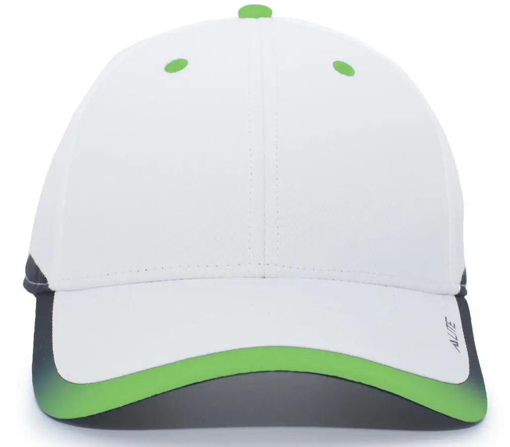 Pacific Headwear 416L Running Cap Hook-and-Loop Cap - White Neon Green - White Green / 7’’ - 7 7/8’’