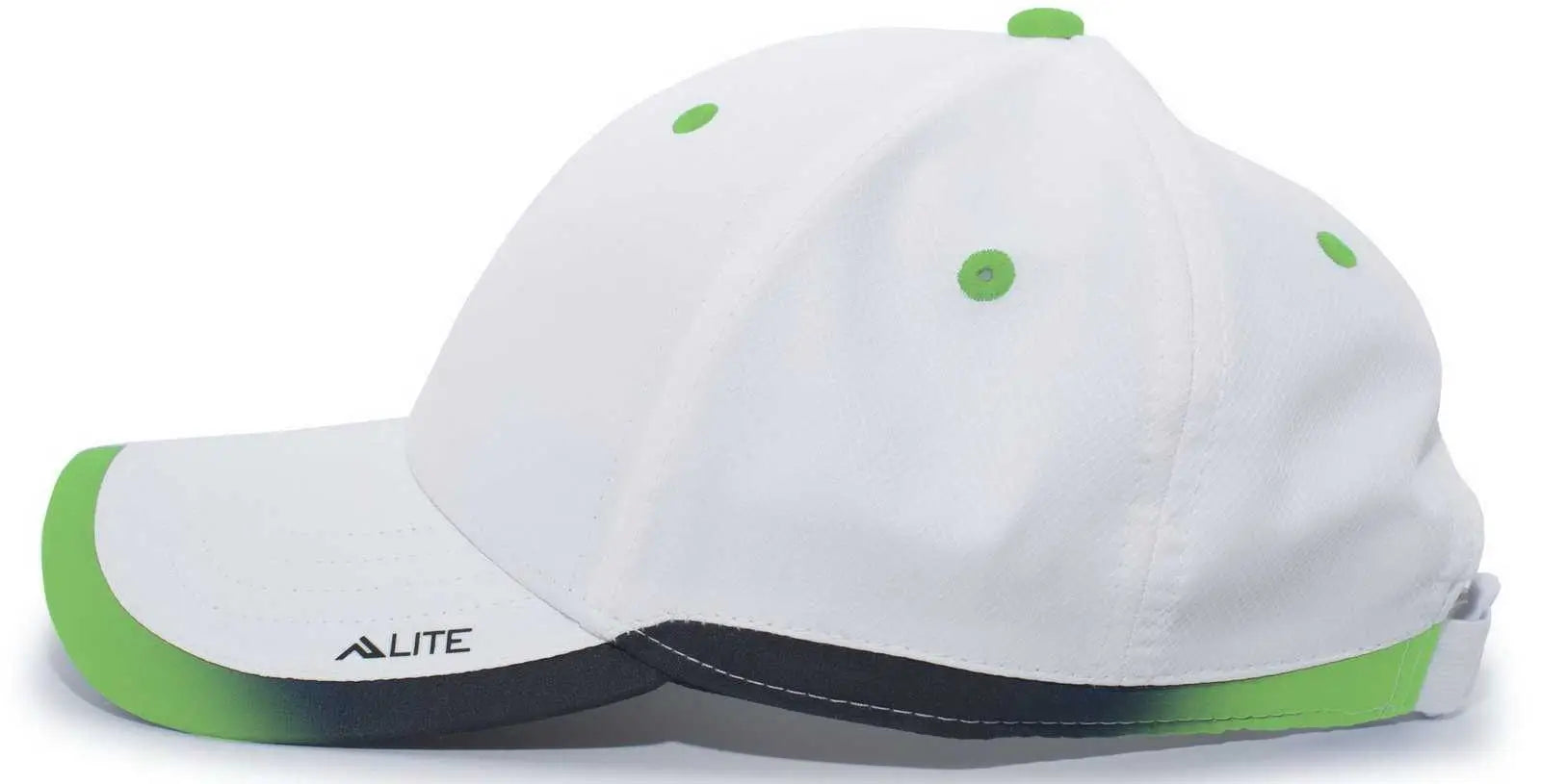 Pacific Headwear 416L Running Cap Hook-and-Loop Cap - White Neon Green - White Green / 7’’ - 7 7/8’’