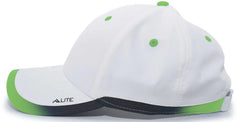 Pacific Headwear 416L Running Cap Hook-and-Loop Cap - White Neon Green - White Green / 7’’ - 7 7/8’’