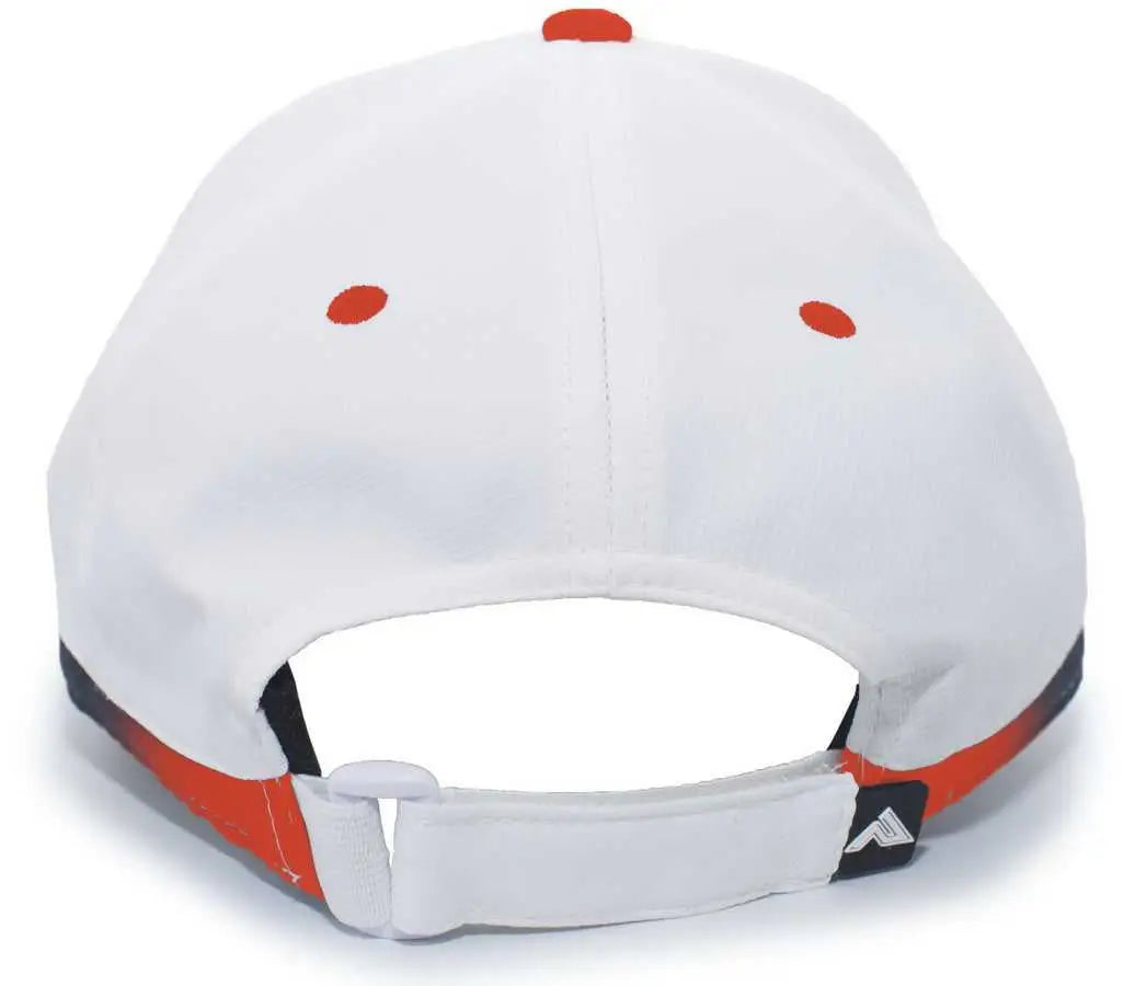 Pacific Headwear 416L Running Cap Hook-and-Loop Cap - White Orange - White Orange / 7’’ - 7 7/8’’