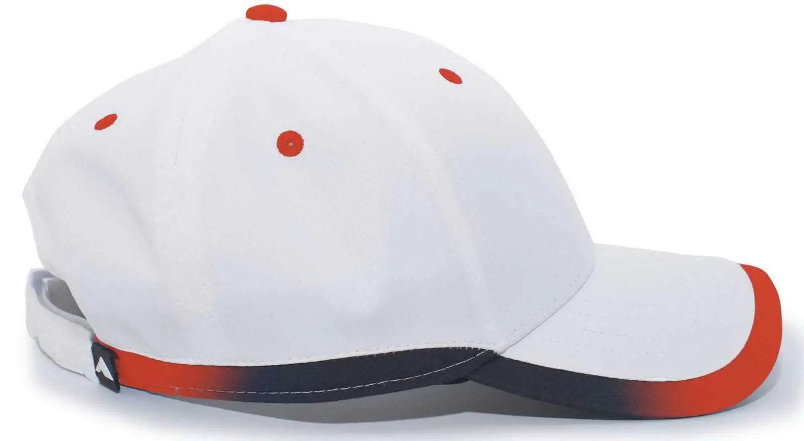 Pacific Headwear 416L Running Cap Hook-and-Loop Cap - White Orange - White Orange / 7’’ - 7 7/8’’