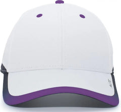 Pacific Headwear 416L Running Cap Hook-and-Loop Cap - White Purple - White Purple / 7’’ - 7 7/8’’