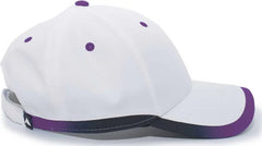 Pacific Headwear 416L Running Cap Hook-and-Loop Cap - White Purple - White Purple / 7’’ - 7 7/8’’