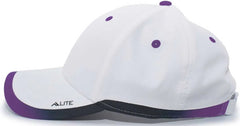 Pacific Headwear 416L Running Cap Hook-and-Loop Cap - White Purple - White Purple / 7’’ - 7 7/8’’