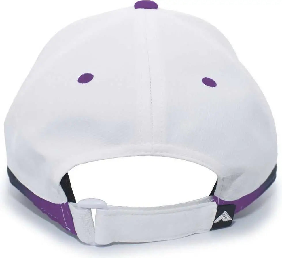Pacific Headwear 416L Running Cap Hook-and-Loop Cap - White Purple - White Purple / 7’’ - 7 7/8’’