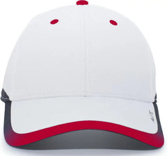 Pacific Headwear 416L Running Cap Hook-and-Loop Cap - White Red - White Red / 7’’ - 7 7/8’’