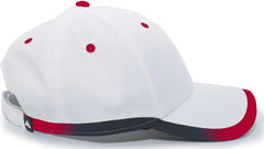 Pacific Headwear 416L Running Cap Hook-and-Loop Cap - White Red - White Red / 7’’ - 7 7/8’’