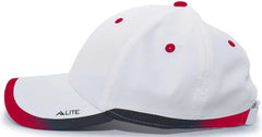 Pacific Headwear 416L Running Cap Hook-and-Loop Cap - White Red - White Red / 7’’ - 7 7/8’’