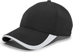 Pacific Headwear 424L Active Cap Hook-and-Loop Cap - Black White - Black White / 7’’ - 7 7/8’’