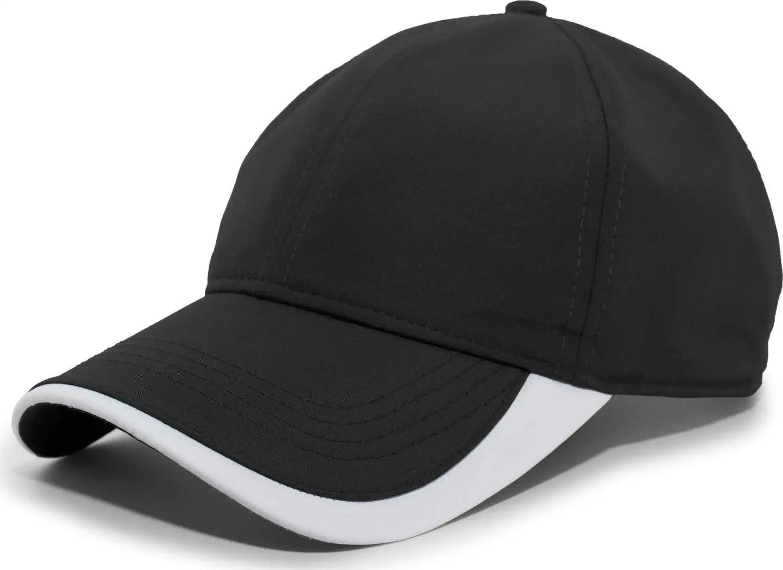 Pacific Headwear 424L Active Cap Hook-and-Loop Cap - Black White - Black White / 7’’ - 7 7/8’’