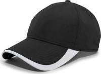 Pacific Headwear 424L Active Cap Hook and Loop Cap Black White Black White / 7’’ 7 7/8’’