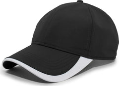 Pacific Headwear 424L Active Cap Hook-and-Loop Cap - Black White - Black White / 7’’ - 7 7/8’’
