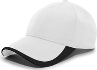 Pacific Headwear 424L Active Cap Hook-and-Loop Cap - White Black - White Black / 7’’ - 7 7/8’’