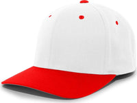 Pacific Headwear 430C Cotton-Poly Flexfit Cap - White Red - White Red / 6 1/2’’ - 7’’