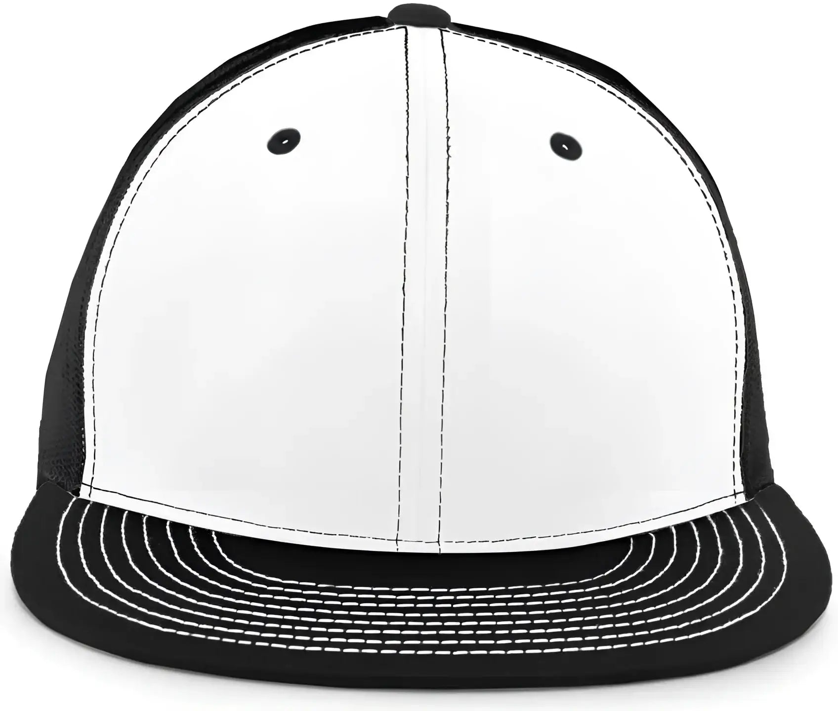 Pacific Headwear 4D3 D-Series Trucker Snapback Cap - White Black Black - White Black Black / 7’’ - 7 7/8’’