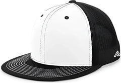 Pacific Headwear 4D3 D Series Trucker Snapback Cap White Black Black White Black Black / 7’’ 7 7/8’’