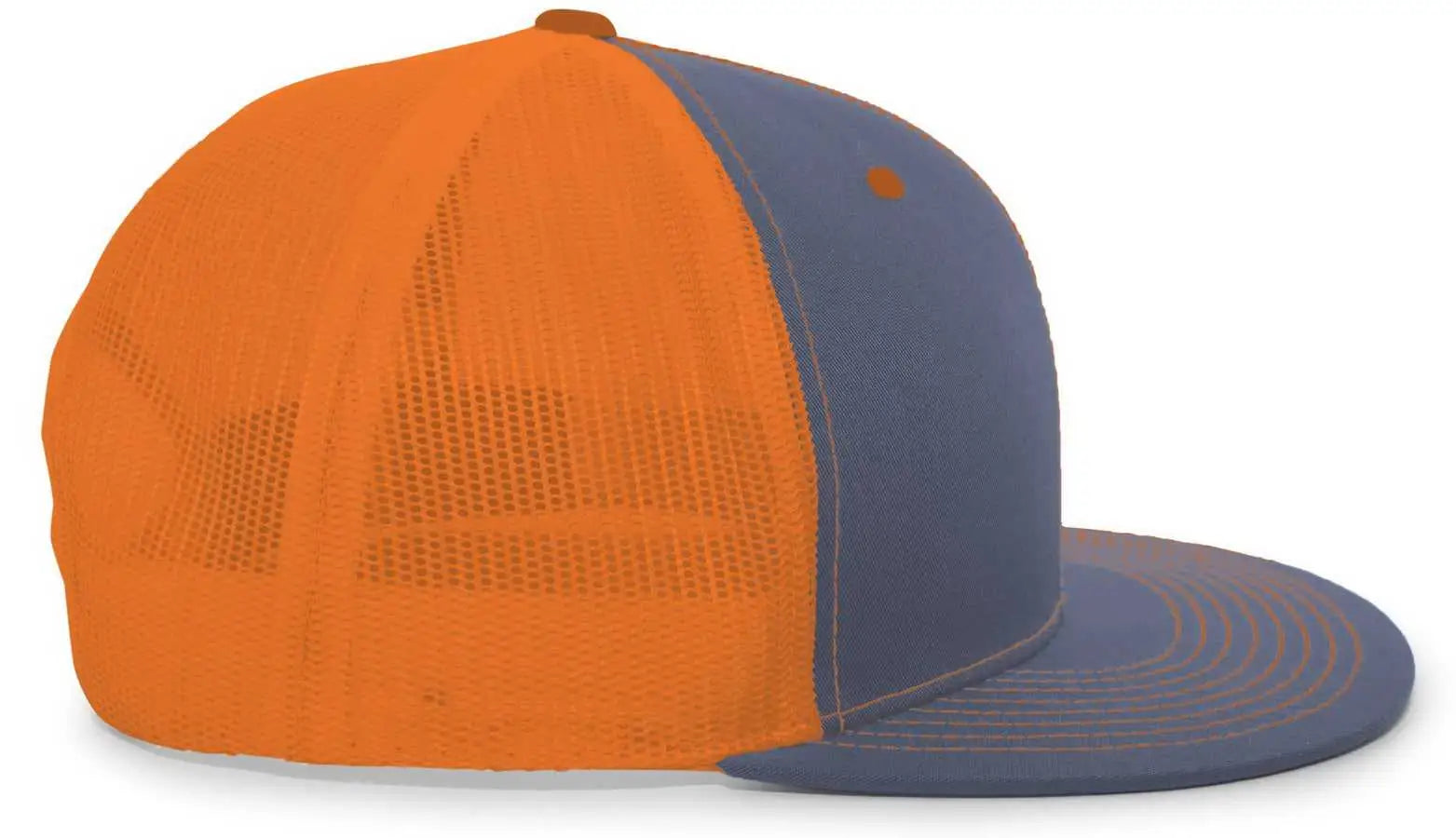 Pacific Headwear 4D3 Trucker D-Series Snapback Cap - Graphite Neon Orange - Dark Gray Orange / 7’’ - 7 7/8’’