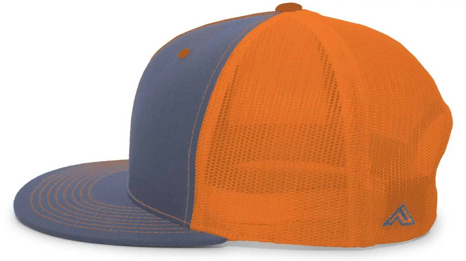 Pacific Headwear 4D3 Trucker D-Series Snapback Cap - Graphite Neon Orange - Dark Gray Orange / 7’’ - 7 7/8’’