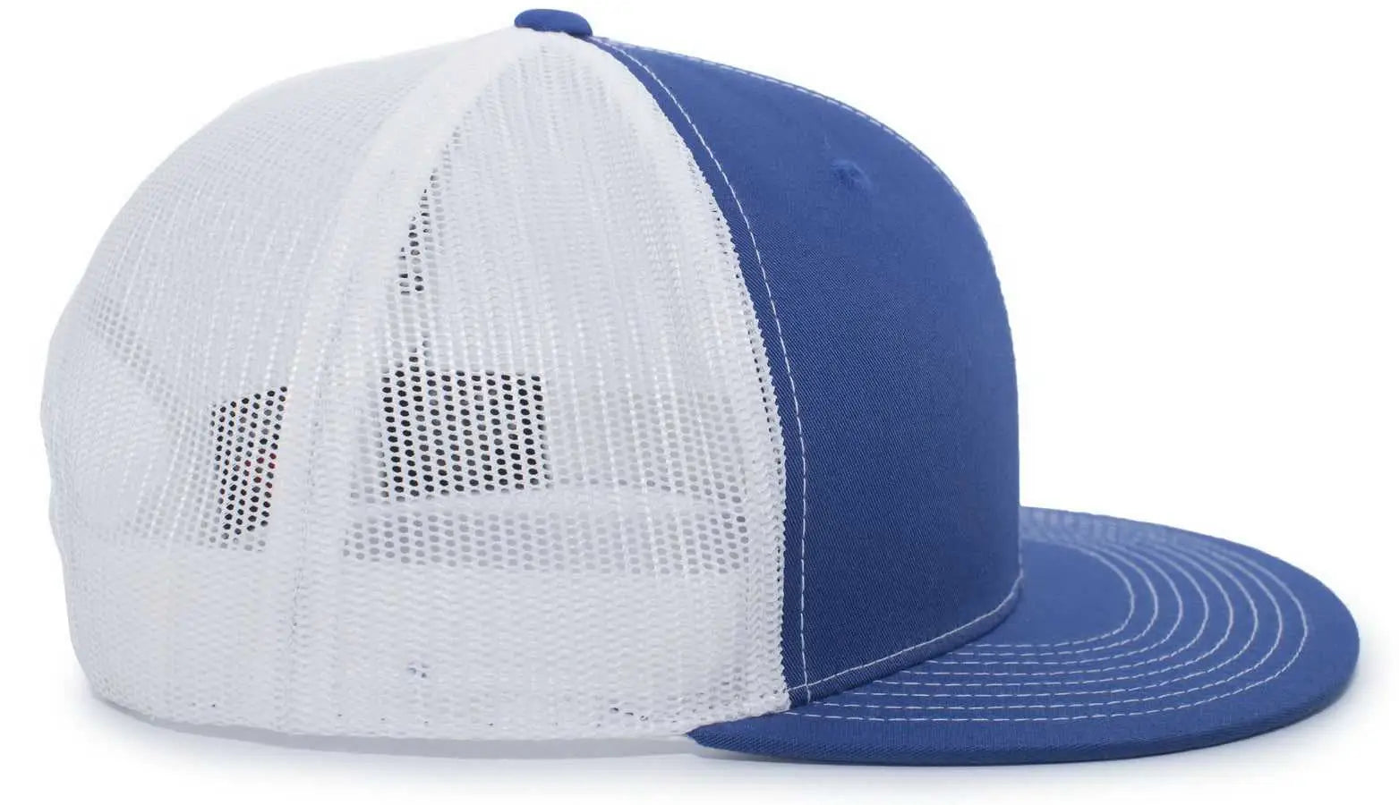 Pacific Headwear 4D3 Trucker D-Series Snapback Cap - Royal White - Royal White / 7’’ - 7 7/8’’