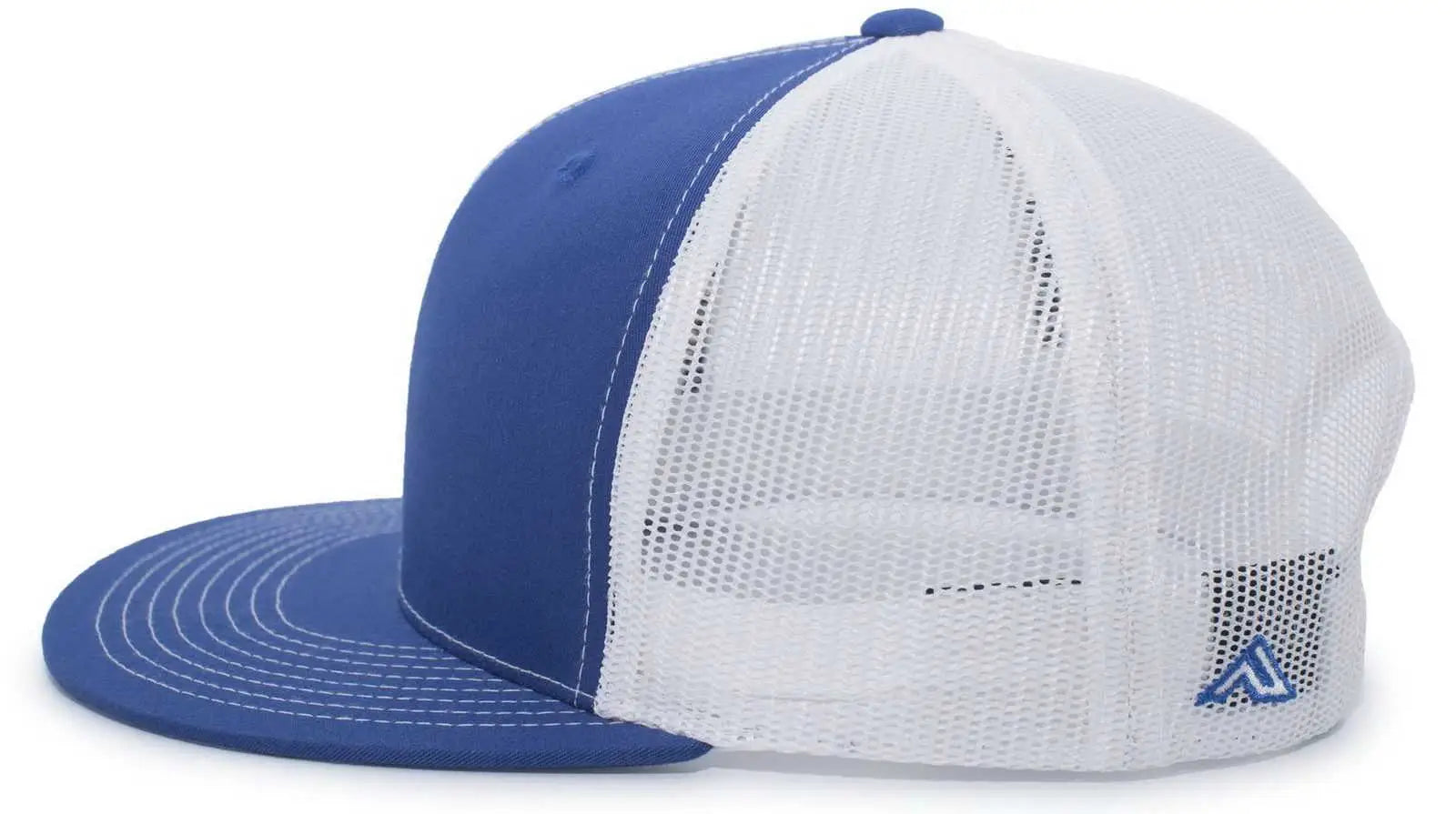 Pacific Headwear 4D3 Trucker D-Series Snapback Cap - Royal White - Royal White / 7’’ - 7 7/8’’