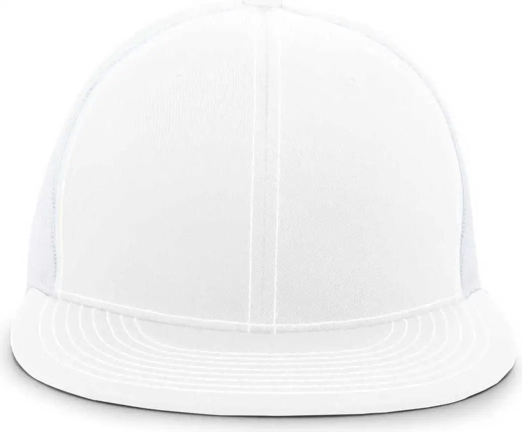 Pacific Headwear 4D3 Trucker D-Series Snapback Cap - White White - White White / 7’’ - 7 7/8’’