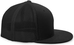 Pacific Headwear 4D5 D Series Trucker Flexfit Cap Black Black