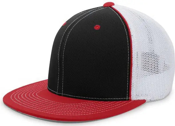 Pacific Headwear 4D5 D-Series Trucker Flexfit Cap - Black Red