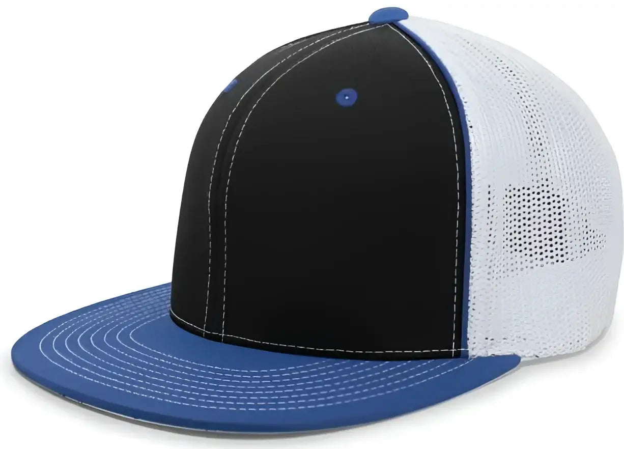 Pacific Headwear 4D5 D-Series Trucker Flexfit Cap - Black Royal
