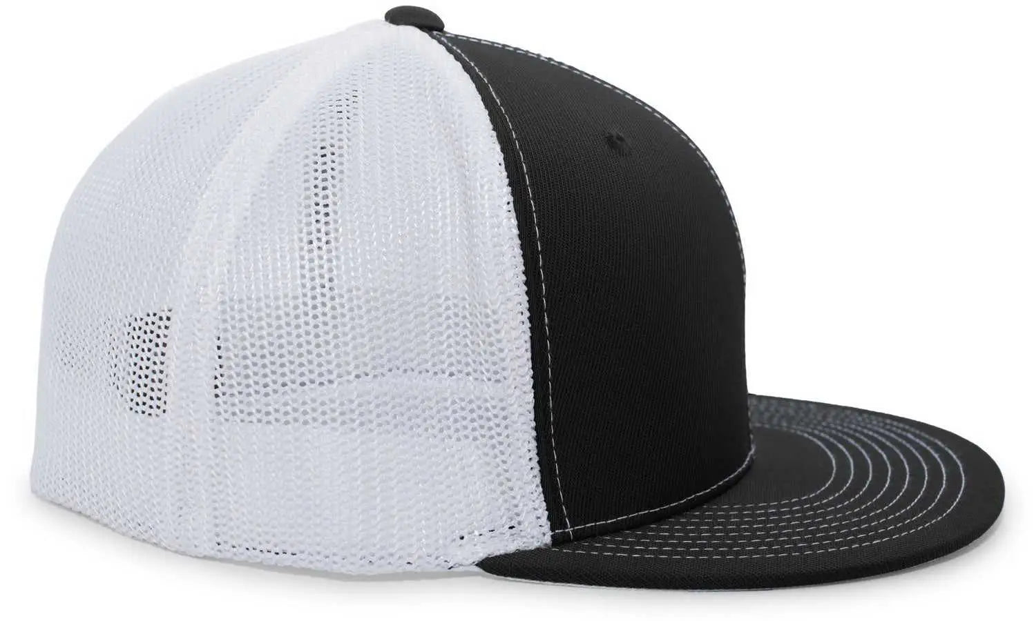 Pacific Headwear 4D5 D-Series Trucker Flexfit Cap - Black White