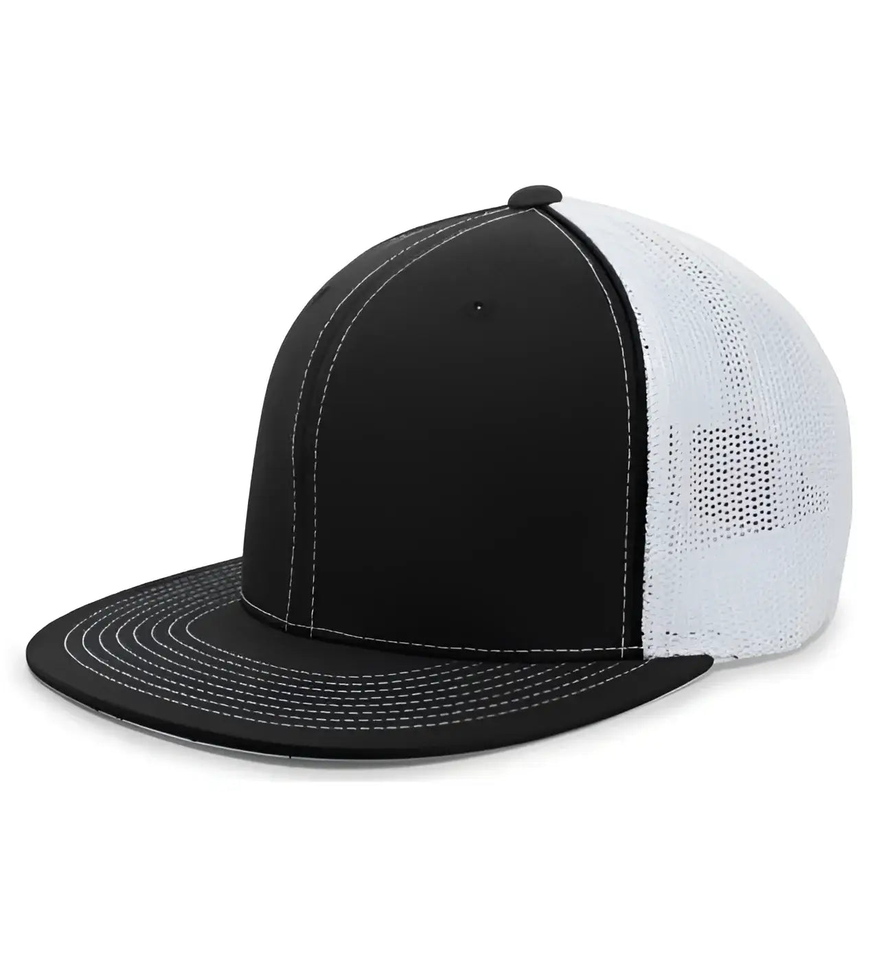 Pacific Headwear 4D5 D-Series Trucker Flexfit Cap - Black White