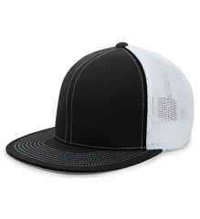 Pacific Headwear 4D5 D Series Trucker Flexfit Cap Black White