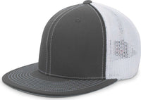 Pacific Headwear 4D5 D Series Trucker Flexfit Cap Graphite White Dark Gray White / 6 3/8’’ 6 7/8’’