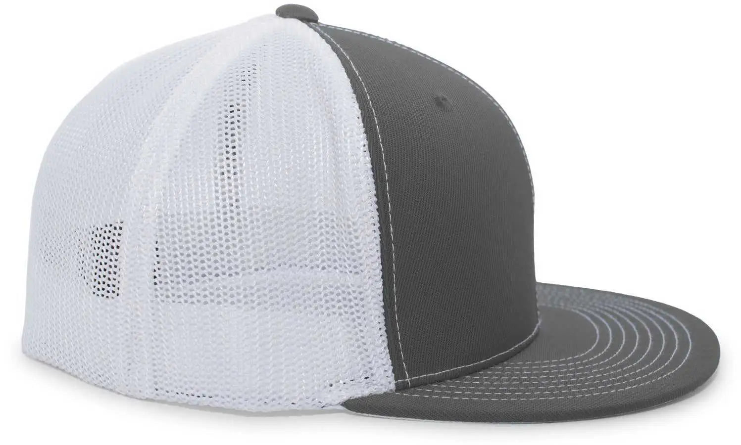 Pacific Headwear 4D5 D-Series Trucker Flexfit Cap - Graphite White